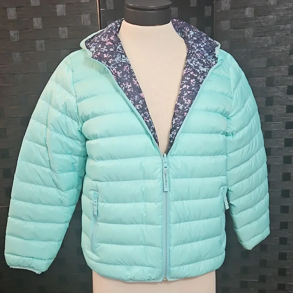 Eddie Bauer Reversible CirrusLite Down Puffer Jacket – Aqua, Girls 14/16